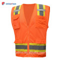 Gelb Orange Hi Vis Arbeits Warnschutzweste ANSI Klasse 2 Warn Warnweste Arbeitskleidung mit Taschen